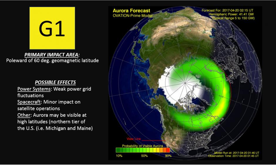 G1Minor Storm Warning issued NOAA / NWS Space Weather